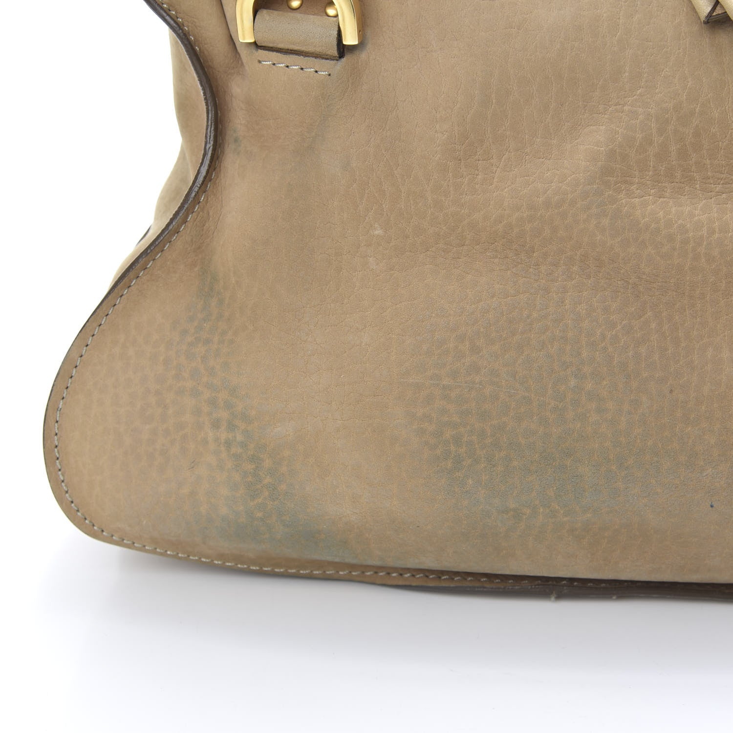 Chloe Nubuck Medium Marcie Satchel Greige 13 of 17