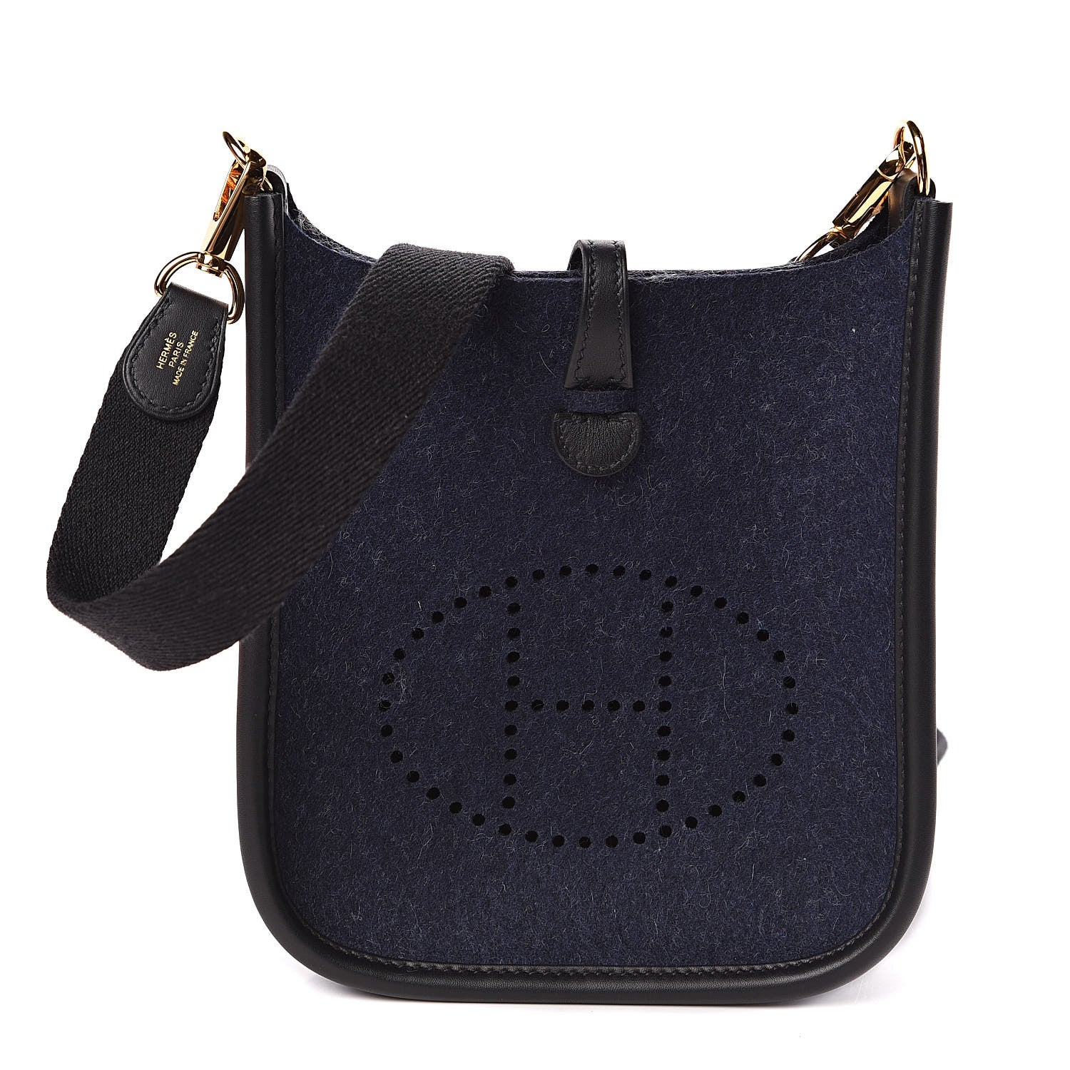 Hermes Swift Sangle Wooly Evelyne TPM Bleu Nuit Black 1 of 10