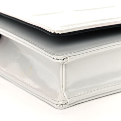 Christian Dior Patent Micro-Cannage Diorama Wallet on Chain Pouch White 8 of 10