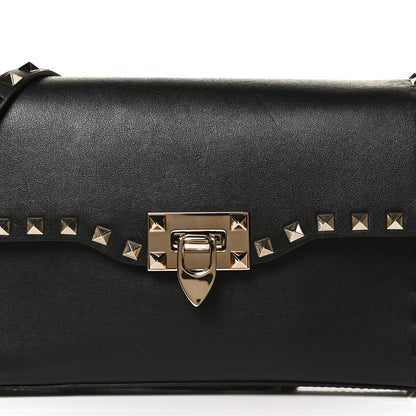 Valentino Garavani Vitello Medium Rockstud Flip Lock Crossbody Bag Black 7 of 13