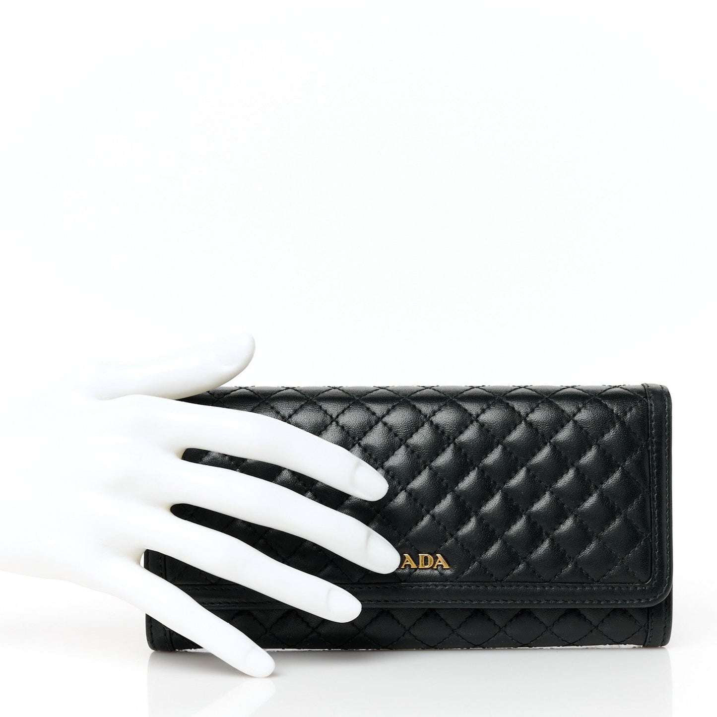 Soft Calfskin Quilted Continental Flap Wallet Black