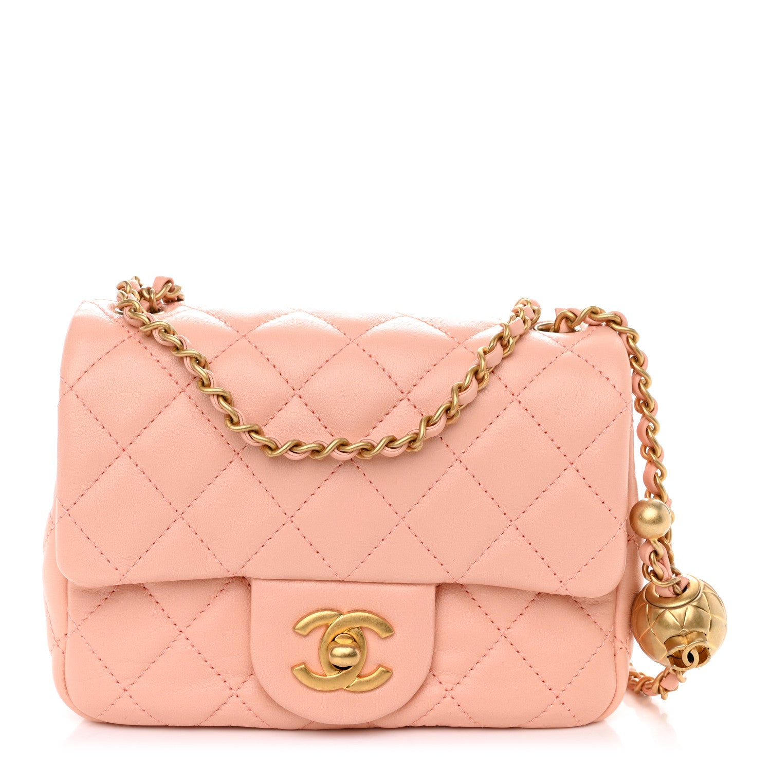 Chanel Lambskin Quilted Mini Pearl Crush Flap Light Orange 1 of 10