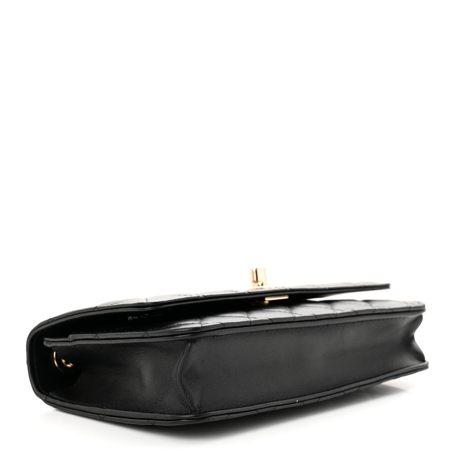 Lambskin Quilted Trendy CC Wallet On Chain WOC Black