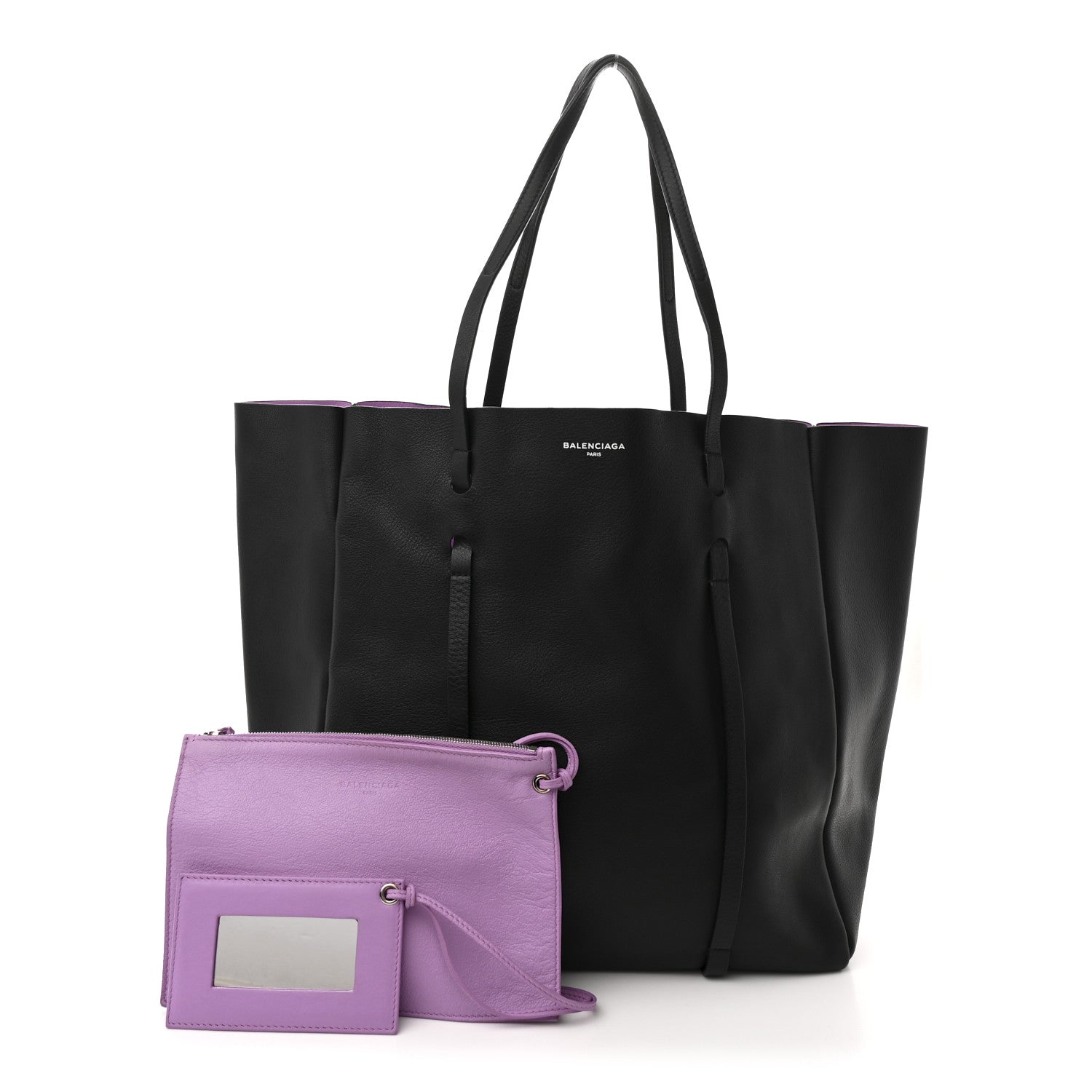 Balenciaga Veau Baltimore Double Sided Medium Everyday Tote Black Purple 3 of 13