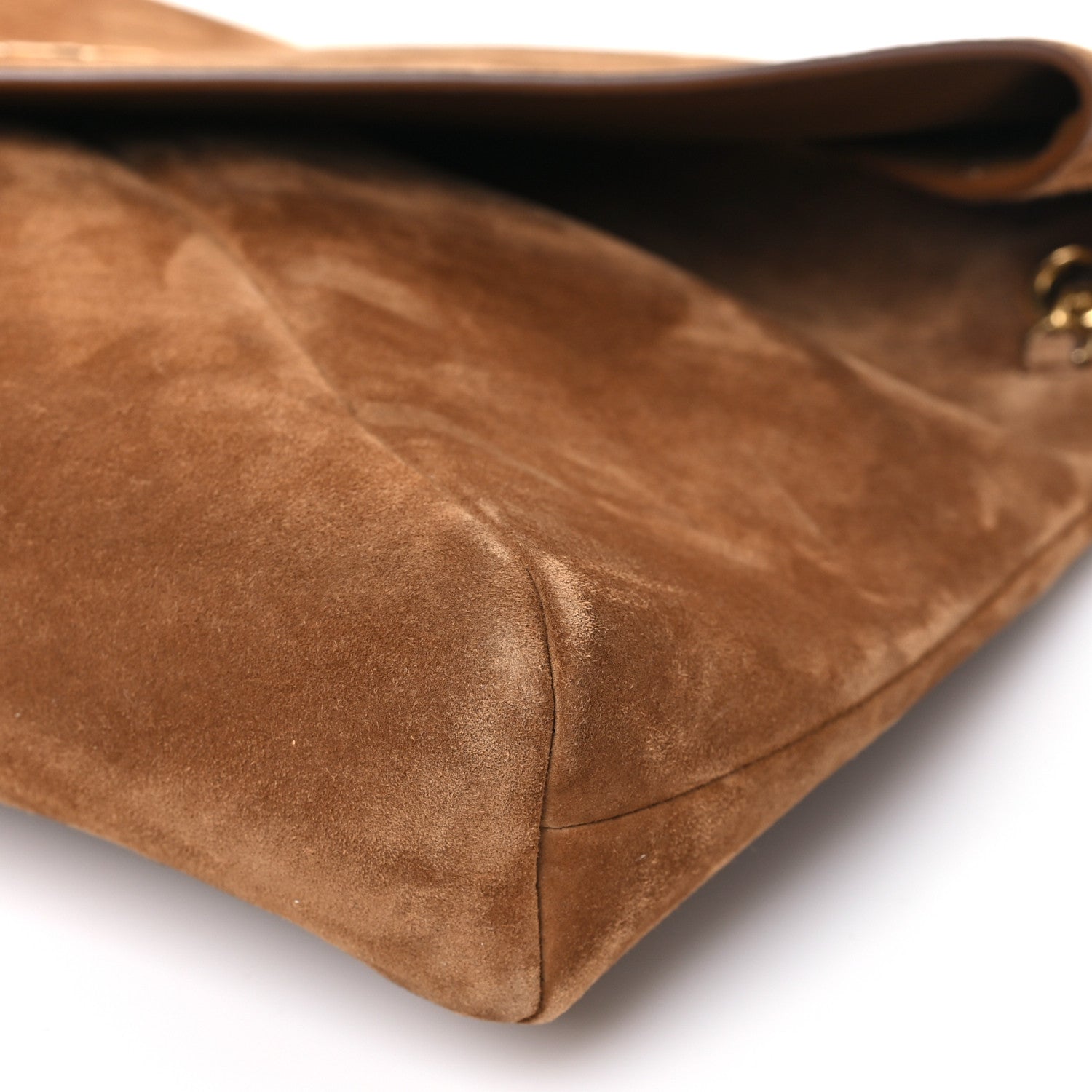 Saint Laurent Suede Large Cassandre Pouch On Chain Caramel Cognac 9 of 9