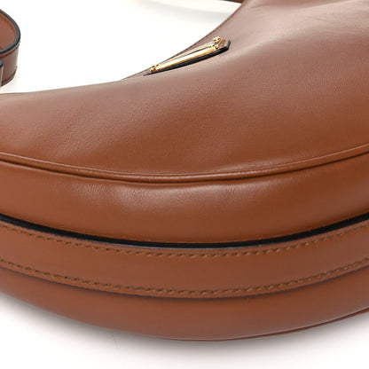 Prada Soft Calfskin Arque Shoulder Bag  Cognac 7 of 8