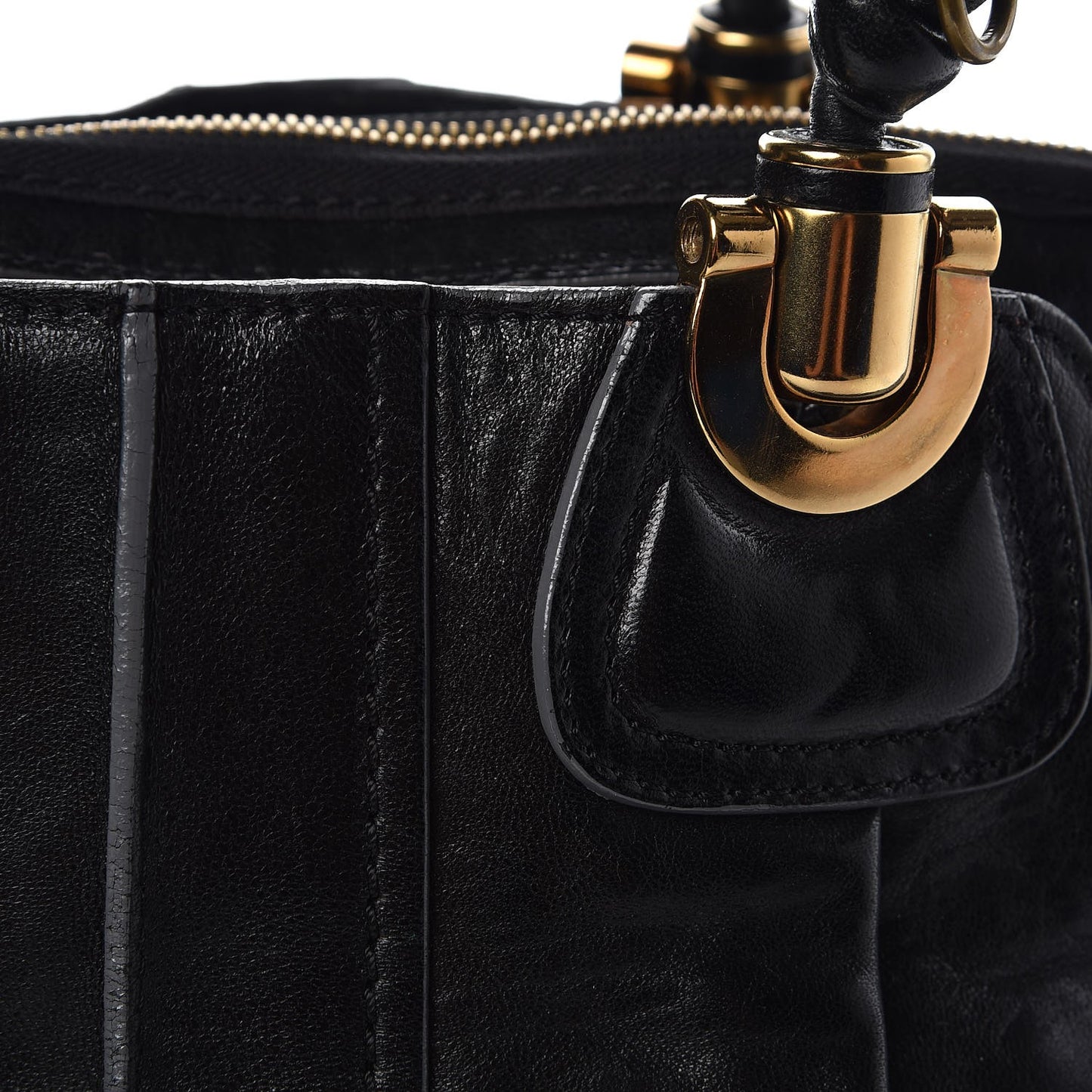 Lambskin Heloise Satchel Black