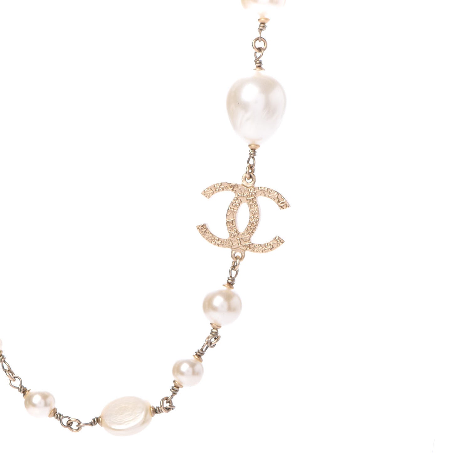 Pearl Precious Symbols CC Short Necklace Gold