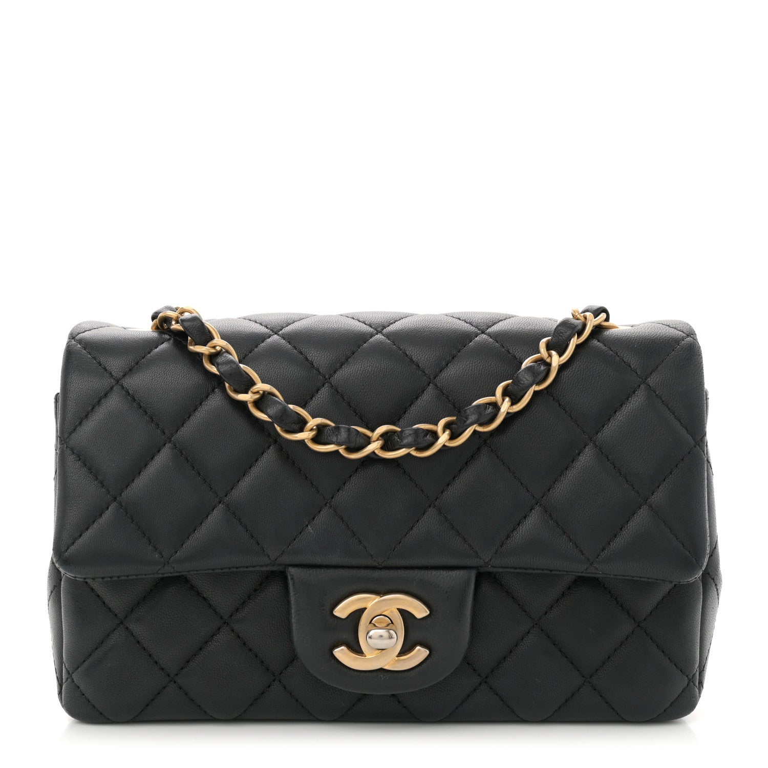 Chanel Lambskin Quilted Mini Rectangular Flap Black 1 of 11