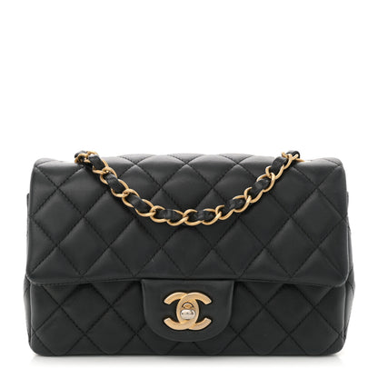 Chanel Lambskin Quilted Mini Rectangular Flap Black 1 of 11