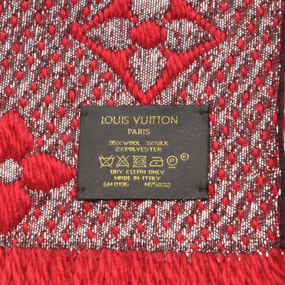 Louis Vuitton Wool Silk Logomania Shine Scarf Rubis 4 of 4