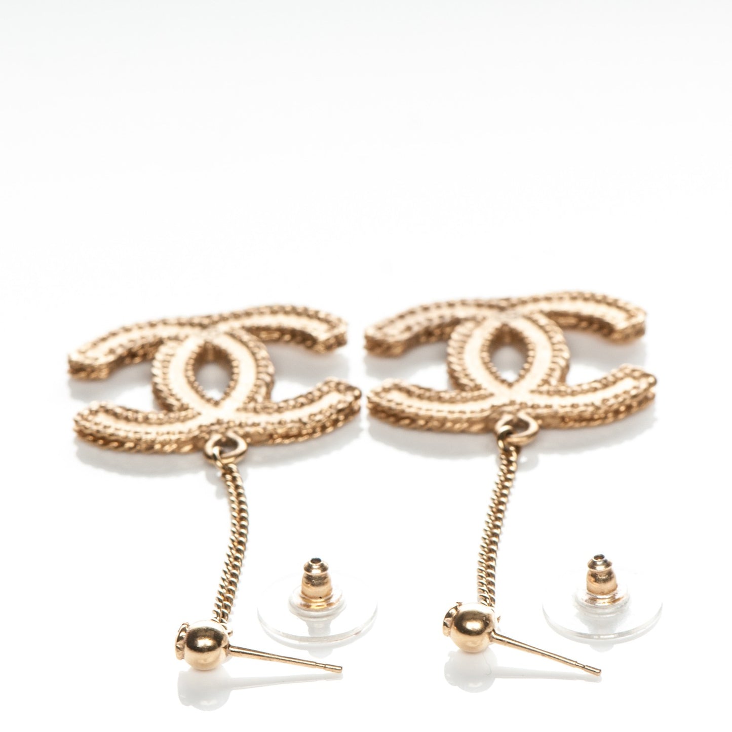 CC Drop Earrings Matte Gold