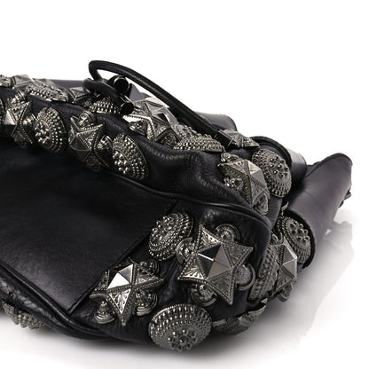Burberry Calfskin Mason Warrior Studded Hobo Black 9 of 9