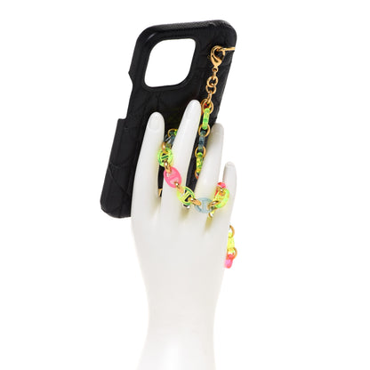 Christian Dior Calfskin Cannage Caro iPhone 13 Pro Case With Bracelet Black 2 of 5