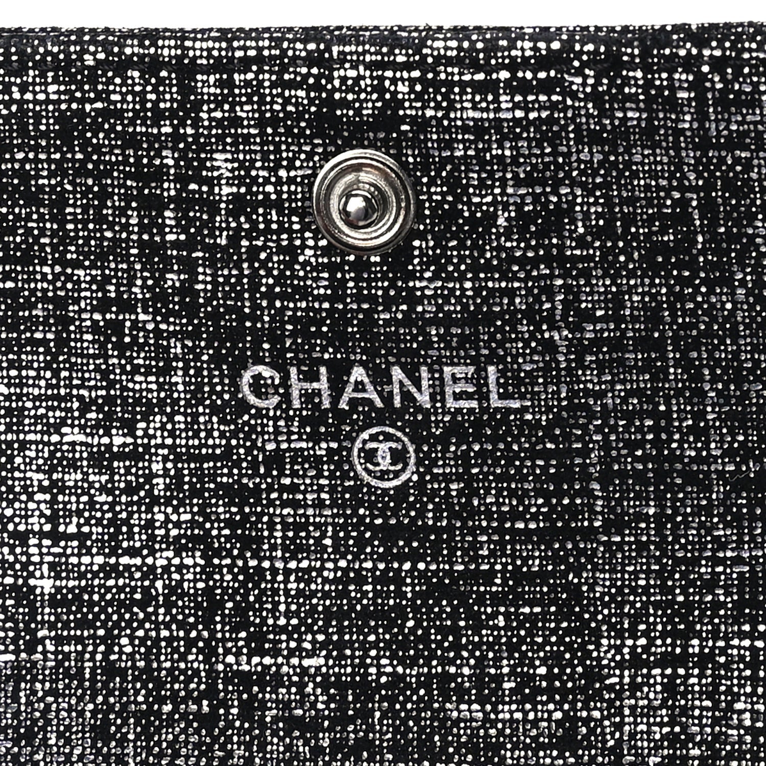 Chanel Glittered Calfskin Quilted Flap Card Holder Dark Grey 6 of 7