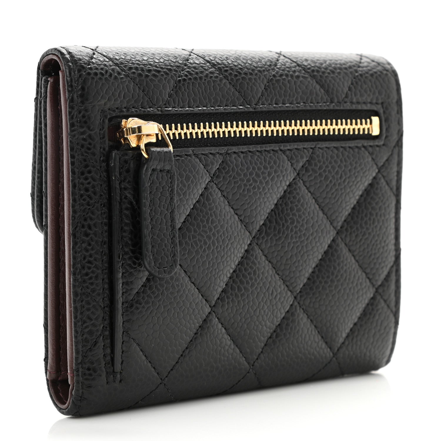 Chanel Caviar Quilted Compact Flap Wallet Black 3 of 8