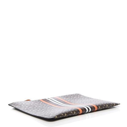 Burberry E-Canvas Monogram Stripe Zip Pouch Brown Orange 4 of 8