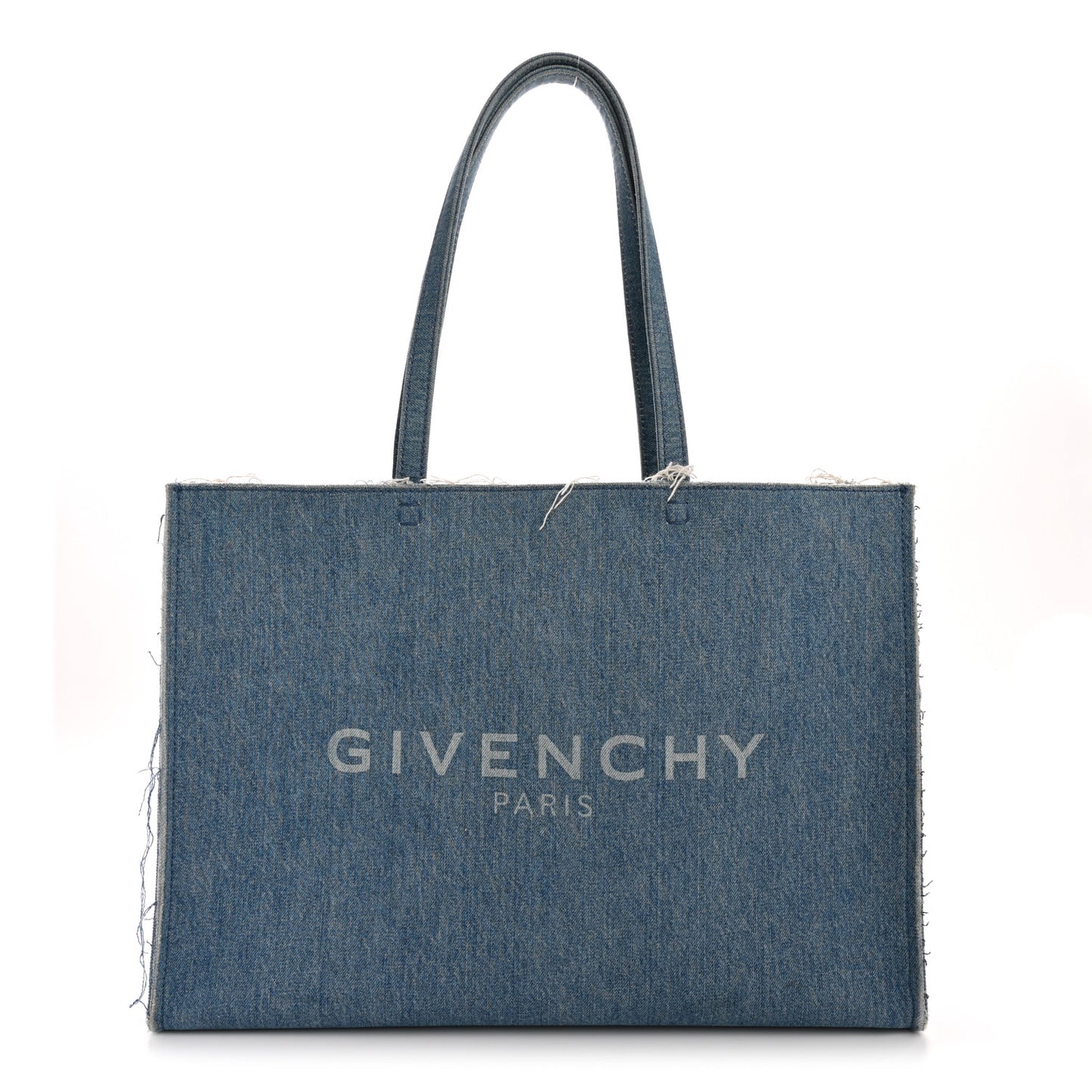 Denim Logo Shopping Tote Light Blue