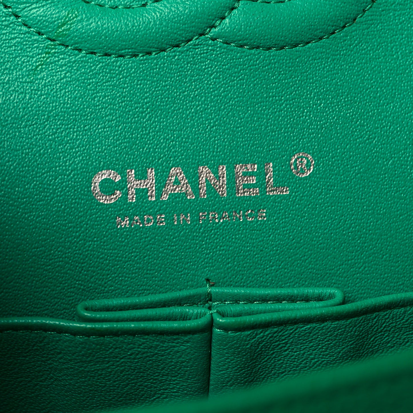 Caviar Quilted Medium Double Flap Green