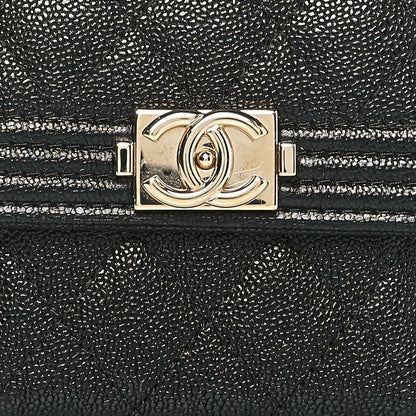 Chanel Caviar Quilted Compact Boy Wallet Black 7 of 7