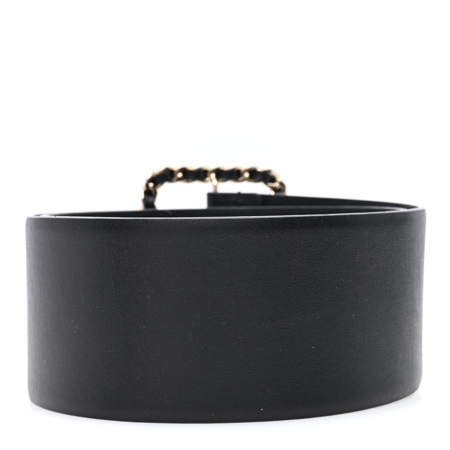Chanel Lambskin Chain Square Buckle Belt 70 28 Black 2 of 4