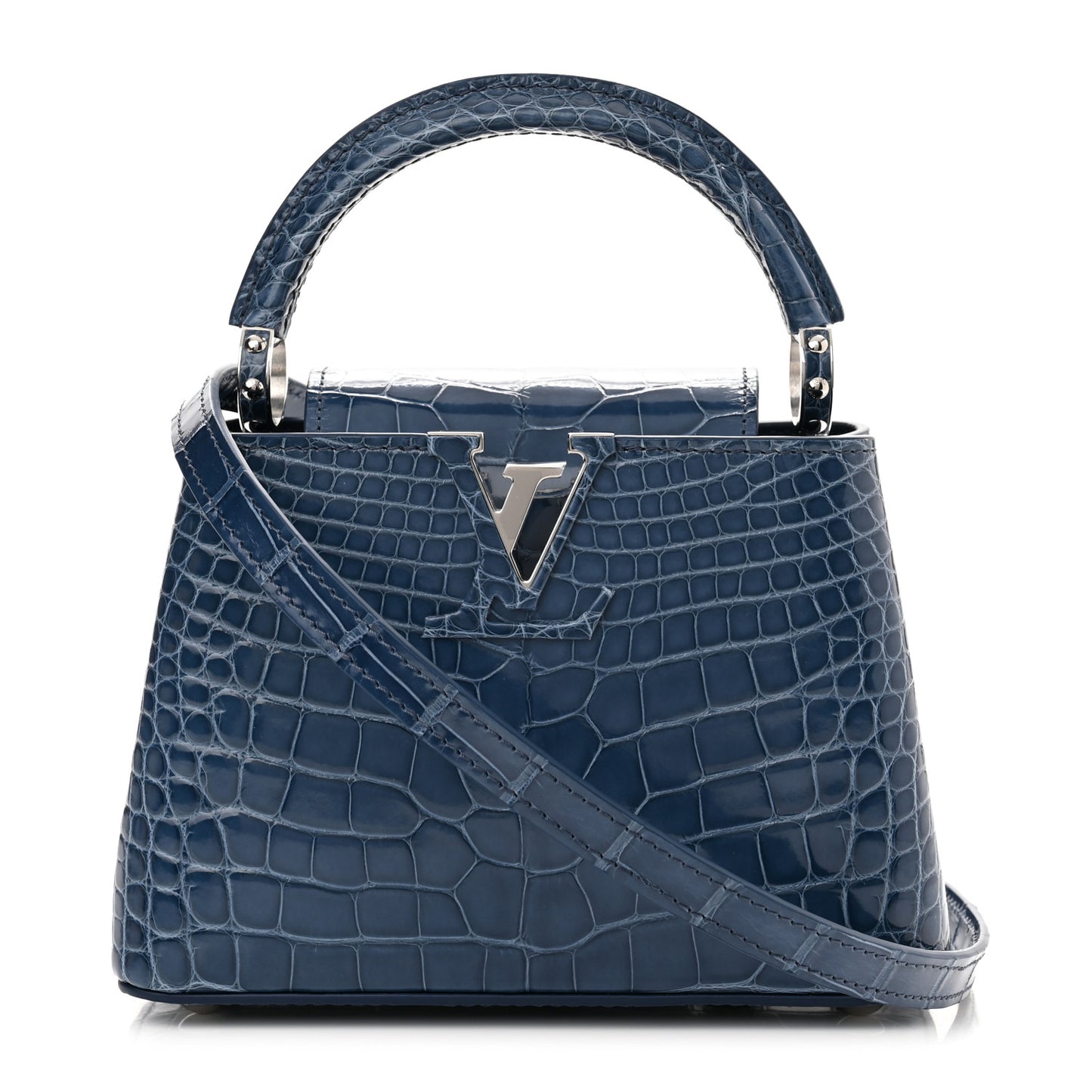 Crocodile Mini Capucines Ocean Blue