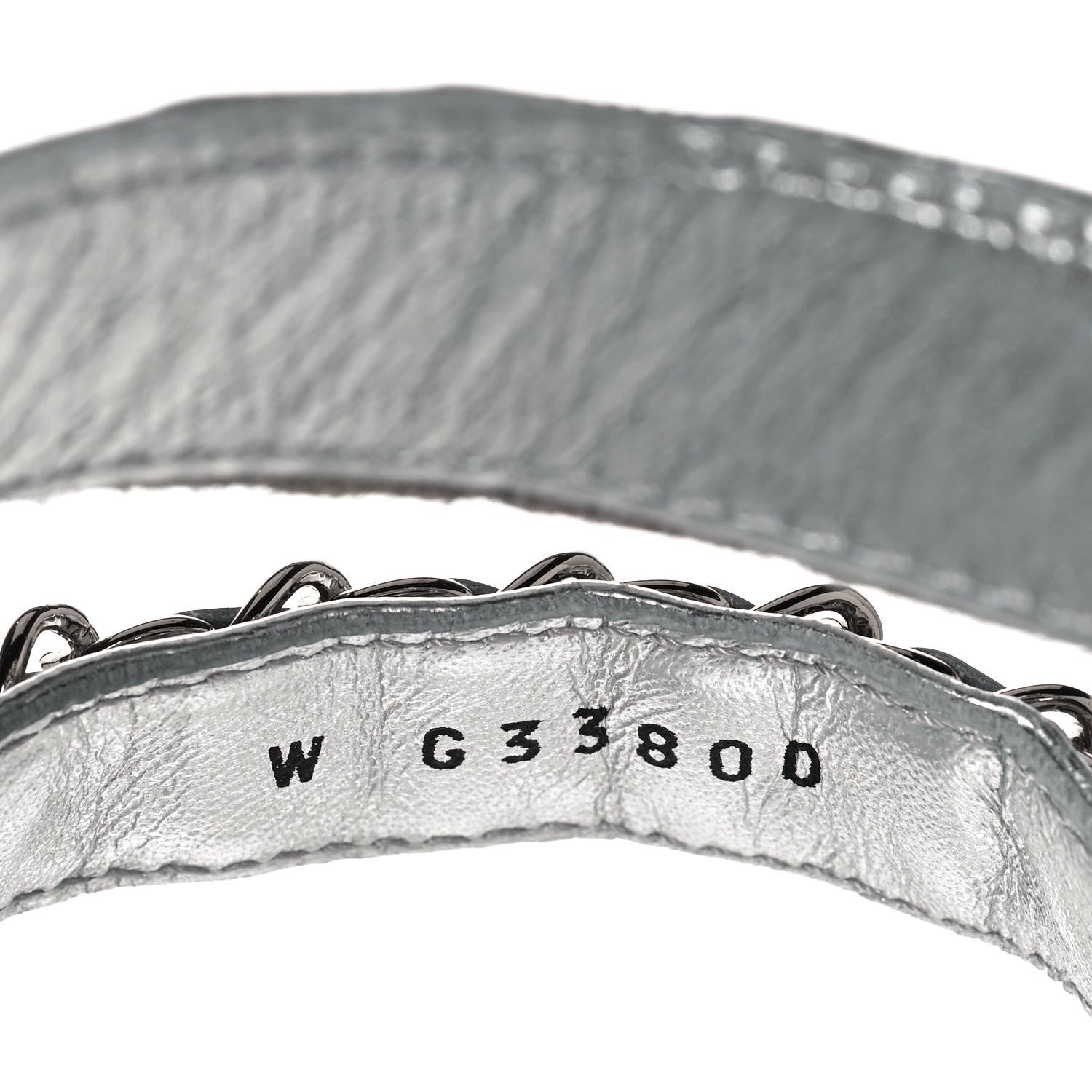 Chanel Metallic Laminated Goatskin Chain Flat Sandals 39 Silver 8 of 9