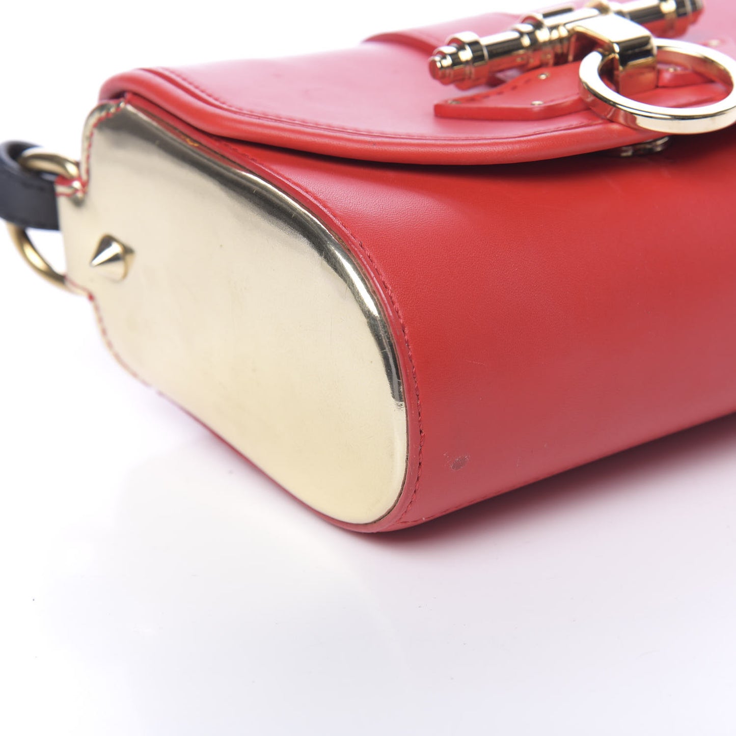 Calfskin Small Obsedia Shoulder Bag Red Gold