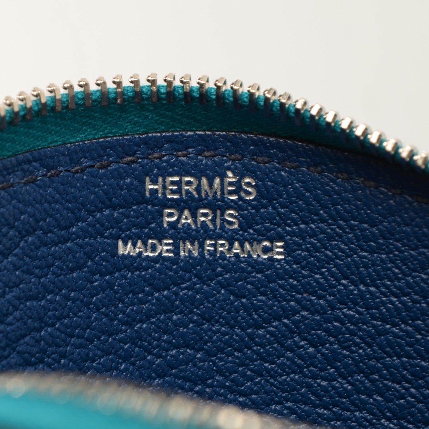 Hermes Chevre Mysore Evelyne Coin Purse Turquoise Bleu Saphir 11 of 11