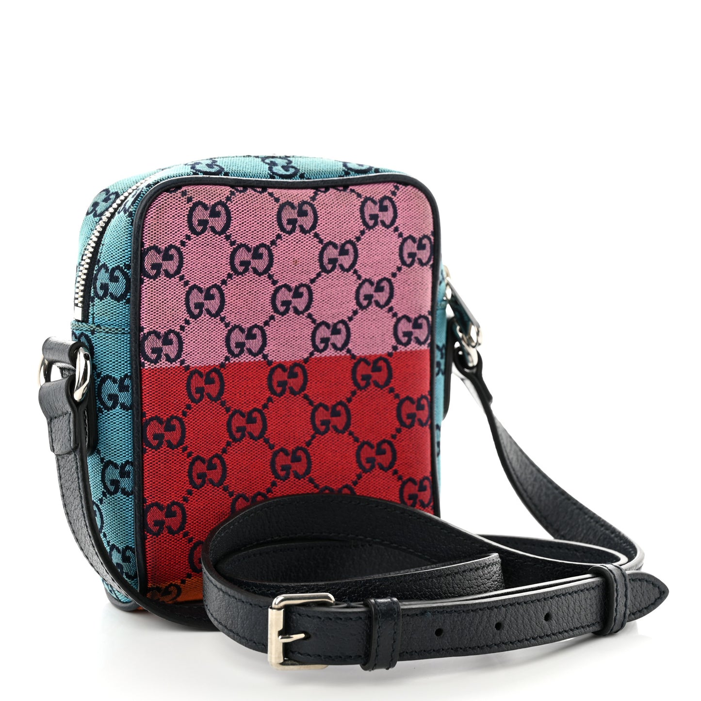 Monogram Multicolor Mini Retro Interlocking G Messenger Blue Rainbow Light Blue