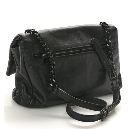 Saint Laurent Grain De Poudre Medium West Hollywood Monogram Fold-Over Black 3 of 13