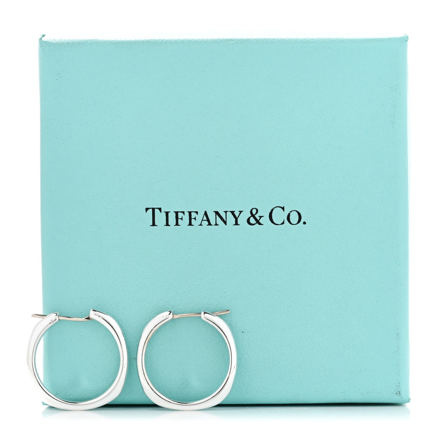 Tiffany Sterling Silver Square Cushion Hoop Earrings 5 of 5