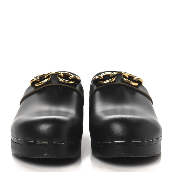 Saint Laurent Smooth Calfskin Le Maillon Clogs 39 Black 3 of 7