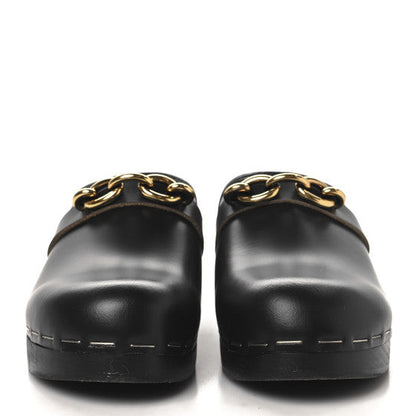 Saint Laurent Smooth Calfskin Le Maillon Clogs 39 Black 3 of 7