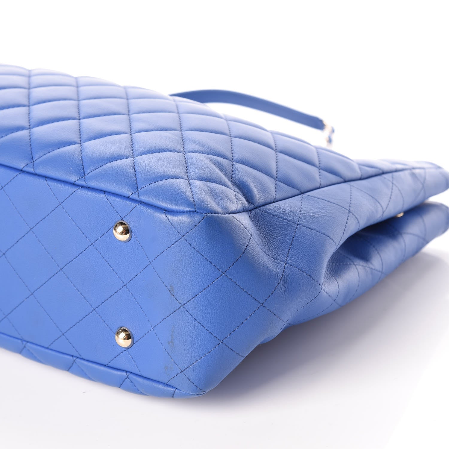 Chanel Calfskin Quilted Timeless Tote Blue 6 of 11