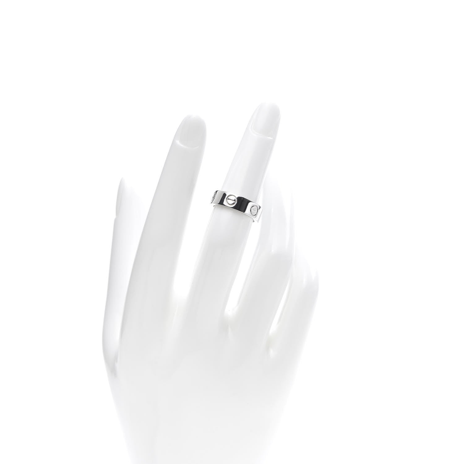 Cartier 18K White Gold 5.5mm LOVE Ring 49 4.75 2 of 5