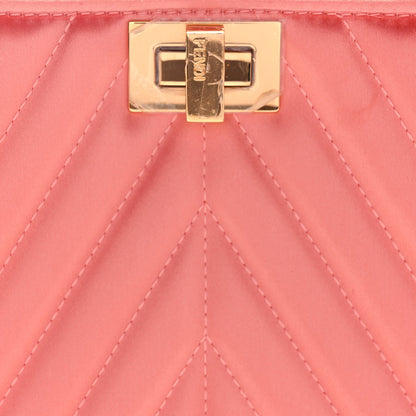 Fendi Raso Satin Trapunatato Medium Peekaboo I SEE U East West Satchel Rosa Quarzo Oro 6 of 9