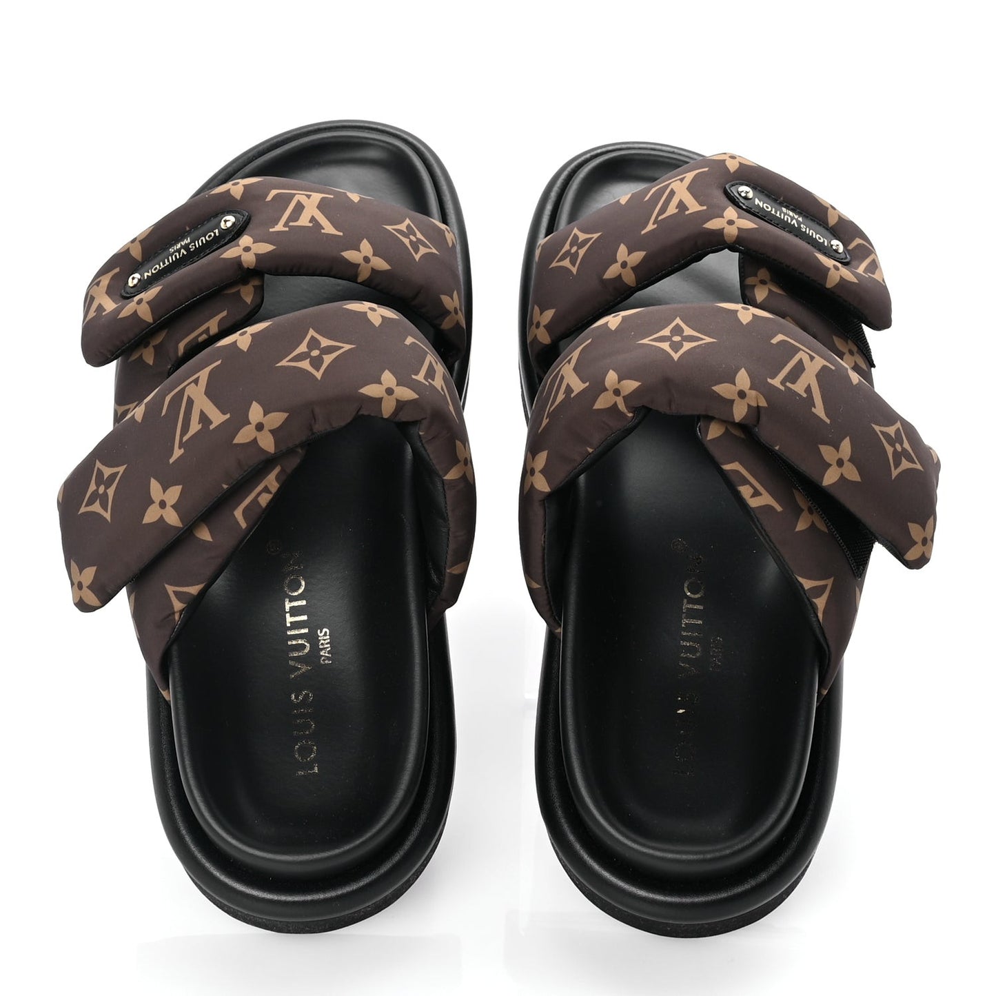Nylon LV Pool Pillow Flat Comfort Mules 40  Cacao Brown