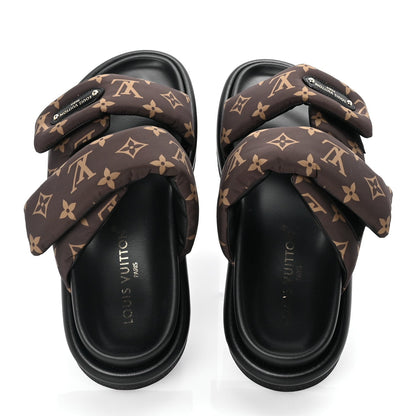 Louis Vuitton Nylon LV Pool Pillow Flat Comfort Mules 40  Cacao Brown 5 of 8