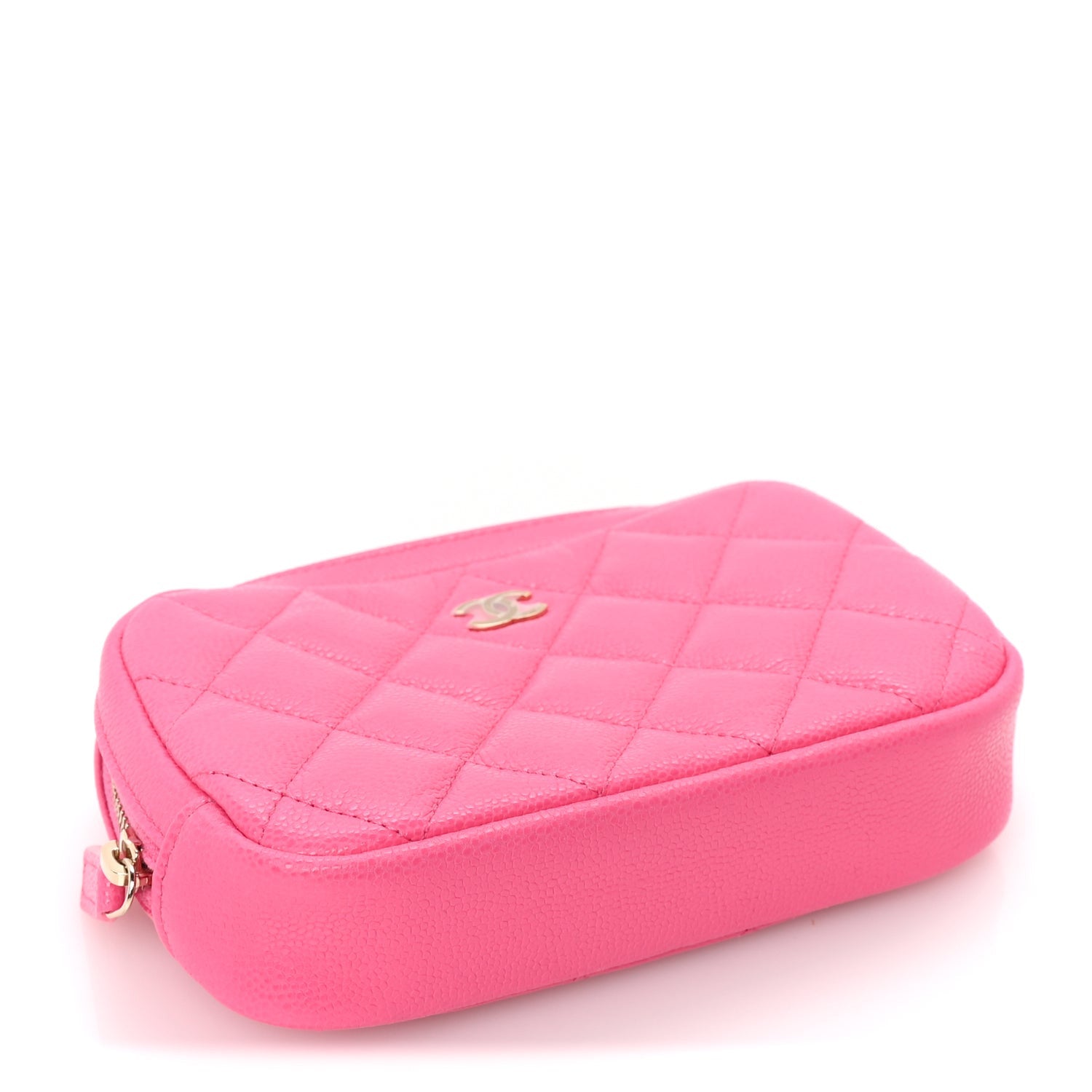 Chanel Caviar Quilted Small Curvy Pouch Cosmetic Case Pink 5 of 8