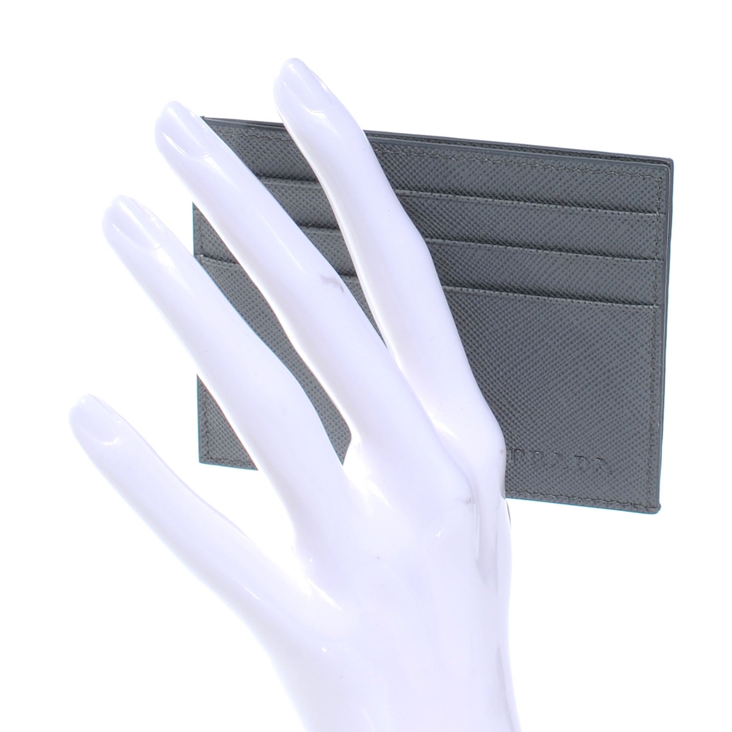 Prada Saffiano Metal Card Case Argilla 2 of 6