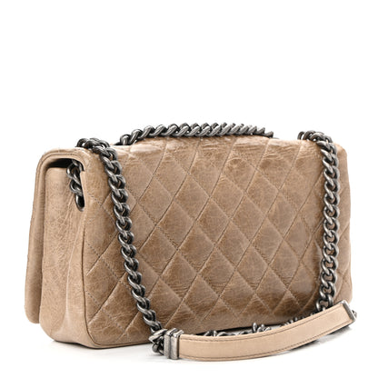 Chanel Glazed Calfskin Nameplate Flap Beige 3 of 10