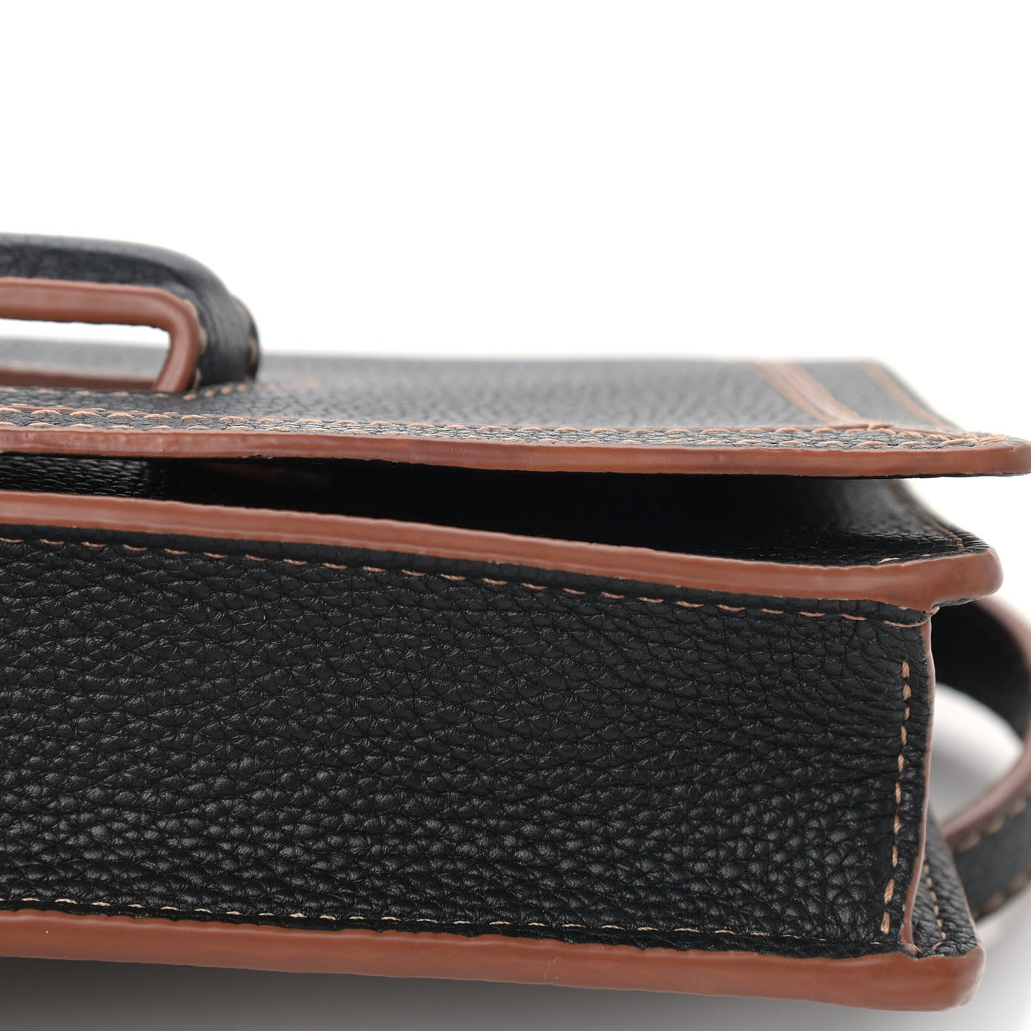 Grained Calfskin Mini Barcelona Shoulder Bag Black