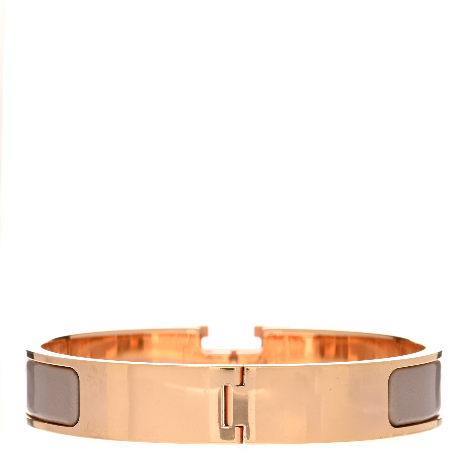 Hermes Enamel Narrow Clic Clac H Bracelet PM Marron Glace 3 of 4