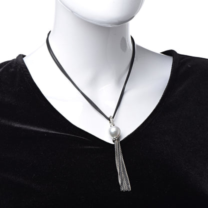David Yurman Sterling Silver Diamond Freshwater Pearl Midnight Tassel Necklace 2 of 7