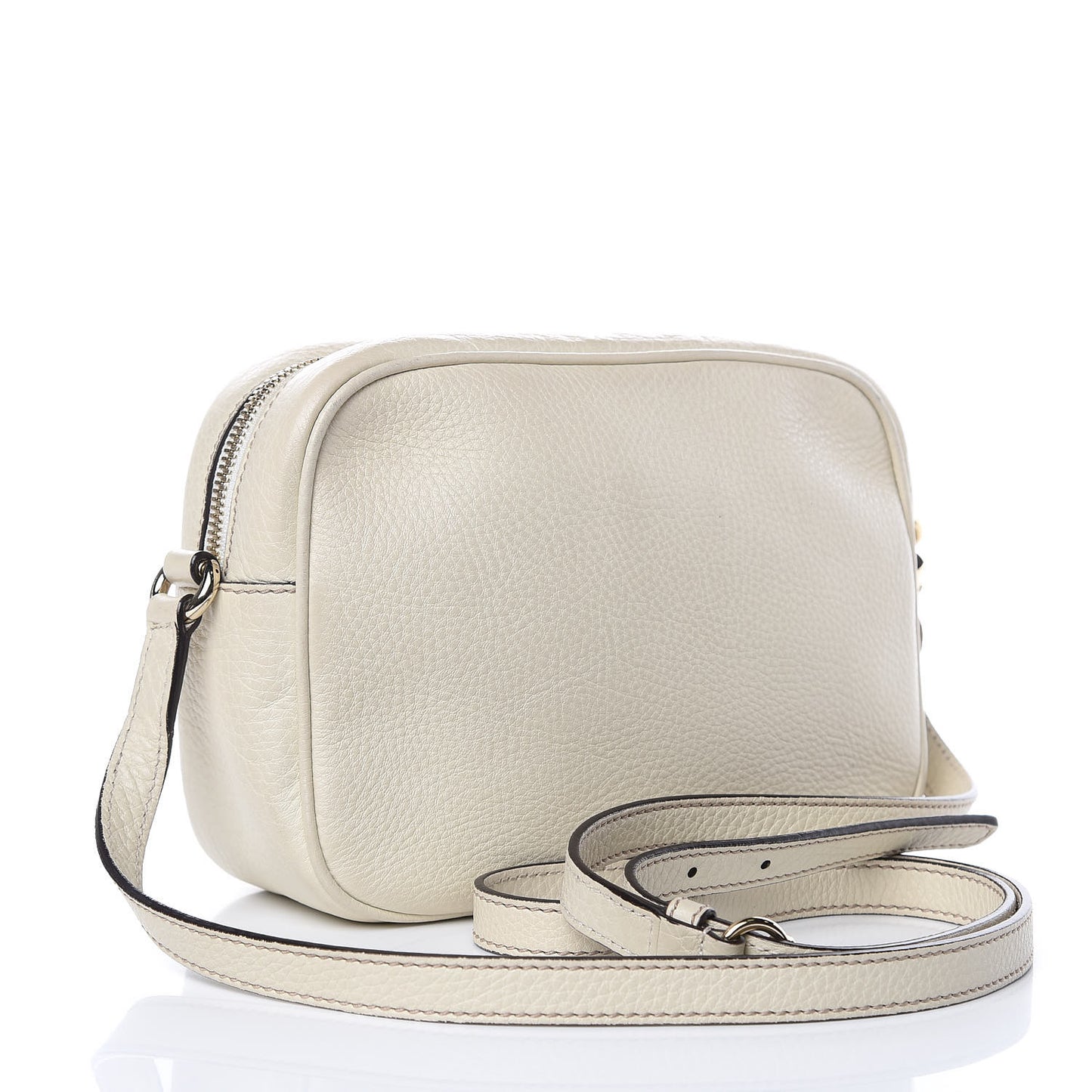 Pebbled Calfskin Small Soho Disco Bag Off White