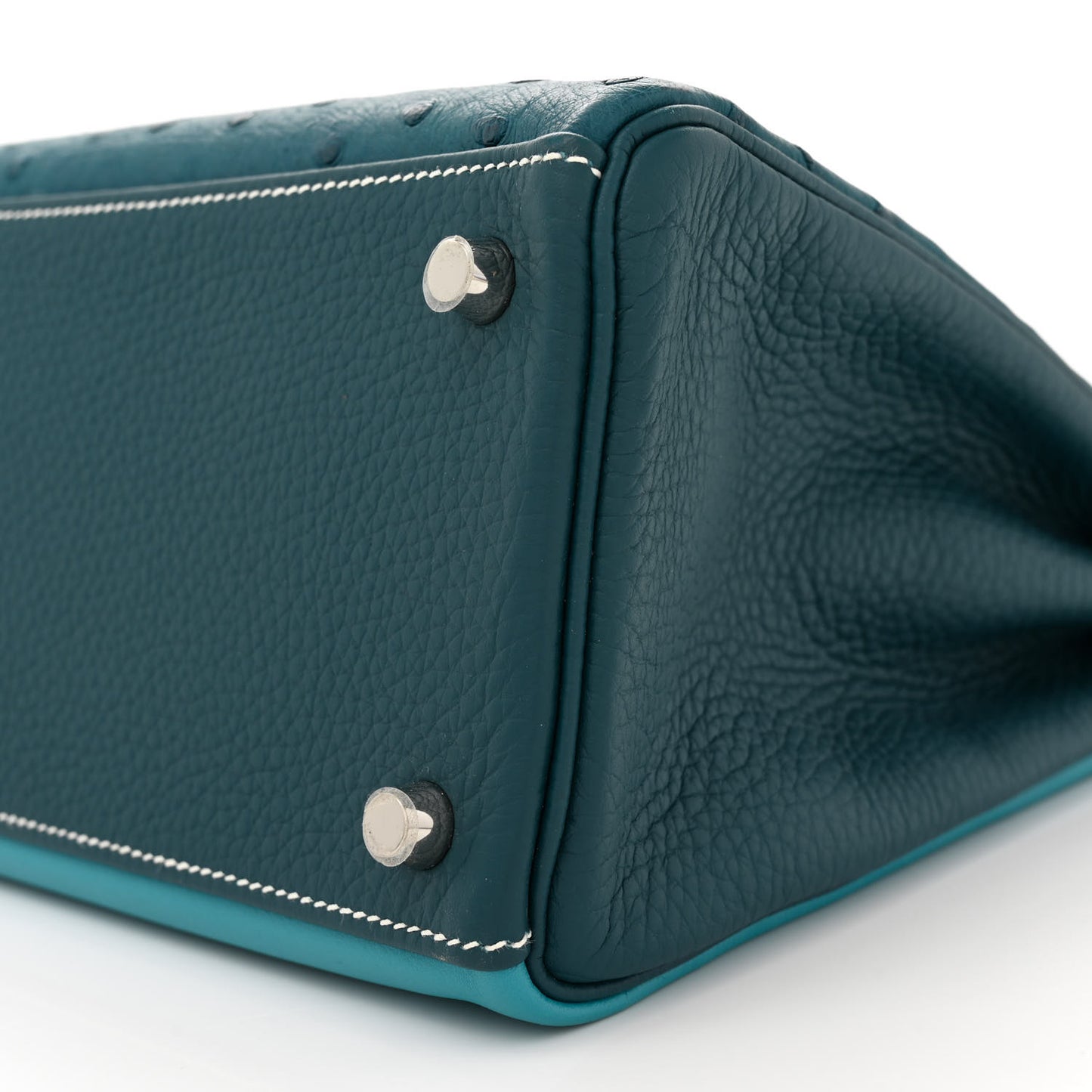 Ostrich Swift Taurillon Clemence Kelly Retourne 32 Cobalt Turquoise Colvert