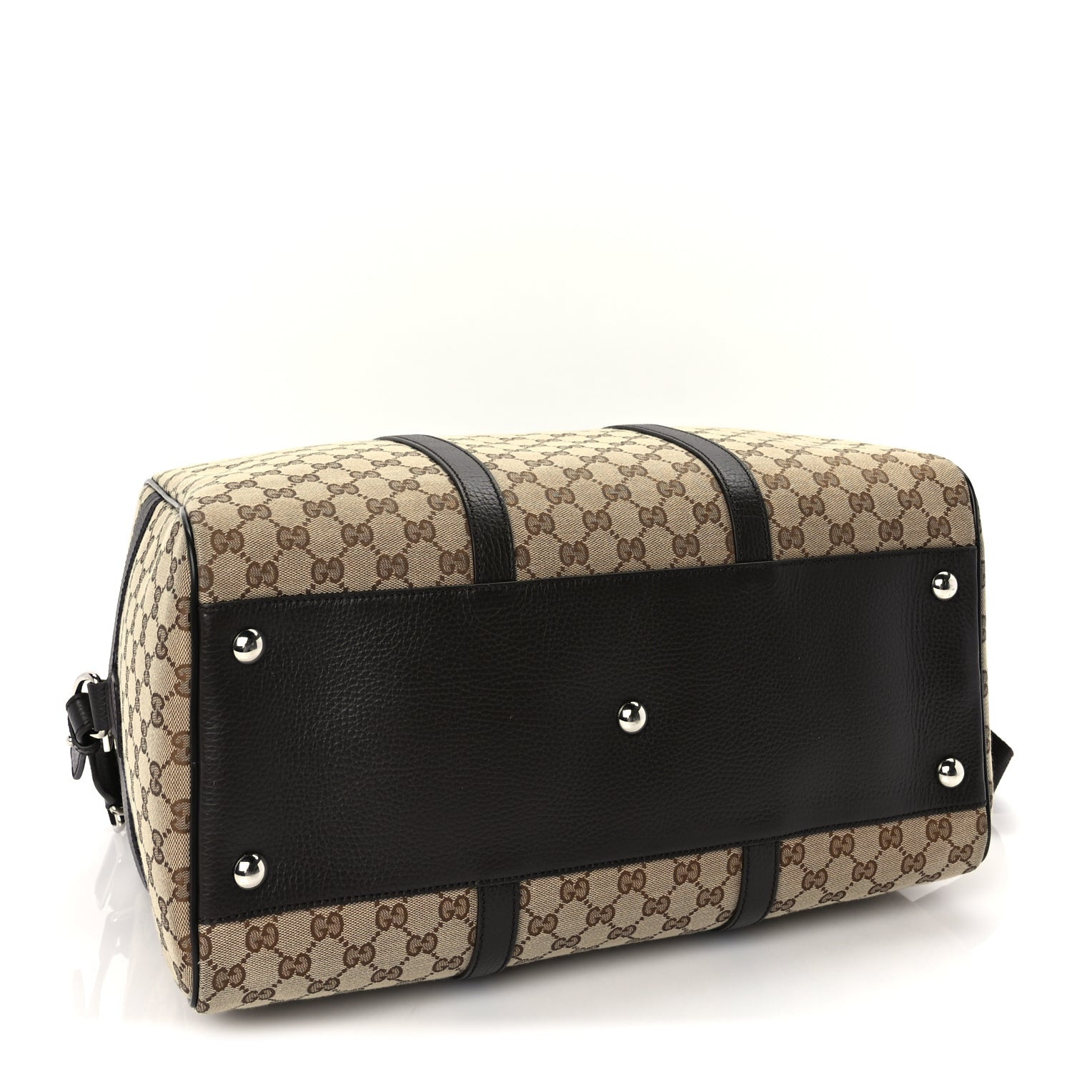 Gucci Monogram Dollar Calfskin Boston Duffle Bag Beige Ebony Testa di Moro Marrone Scuro 4 of 10