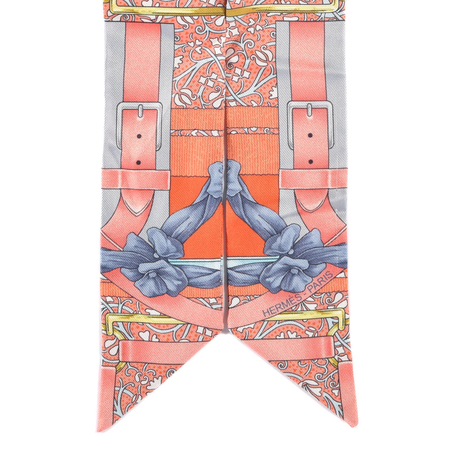Silk Grand Manege Fleuri Twilly Orange Turquoise Gris