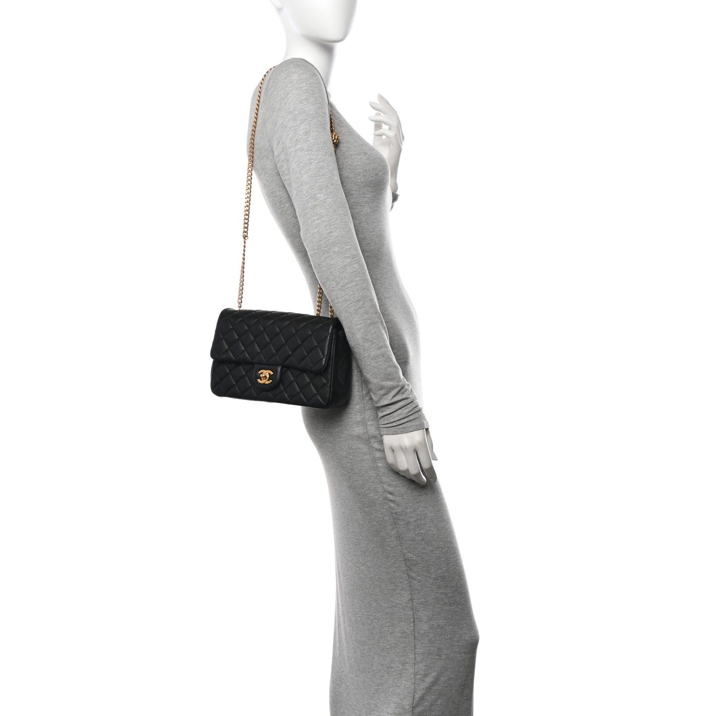 Lambskin Quilted Small Sweet Camellia Flap Black